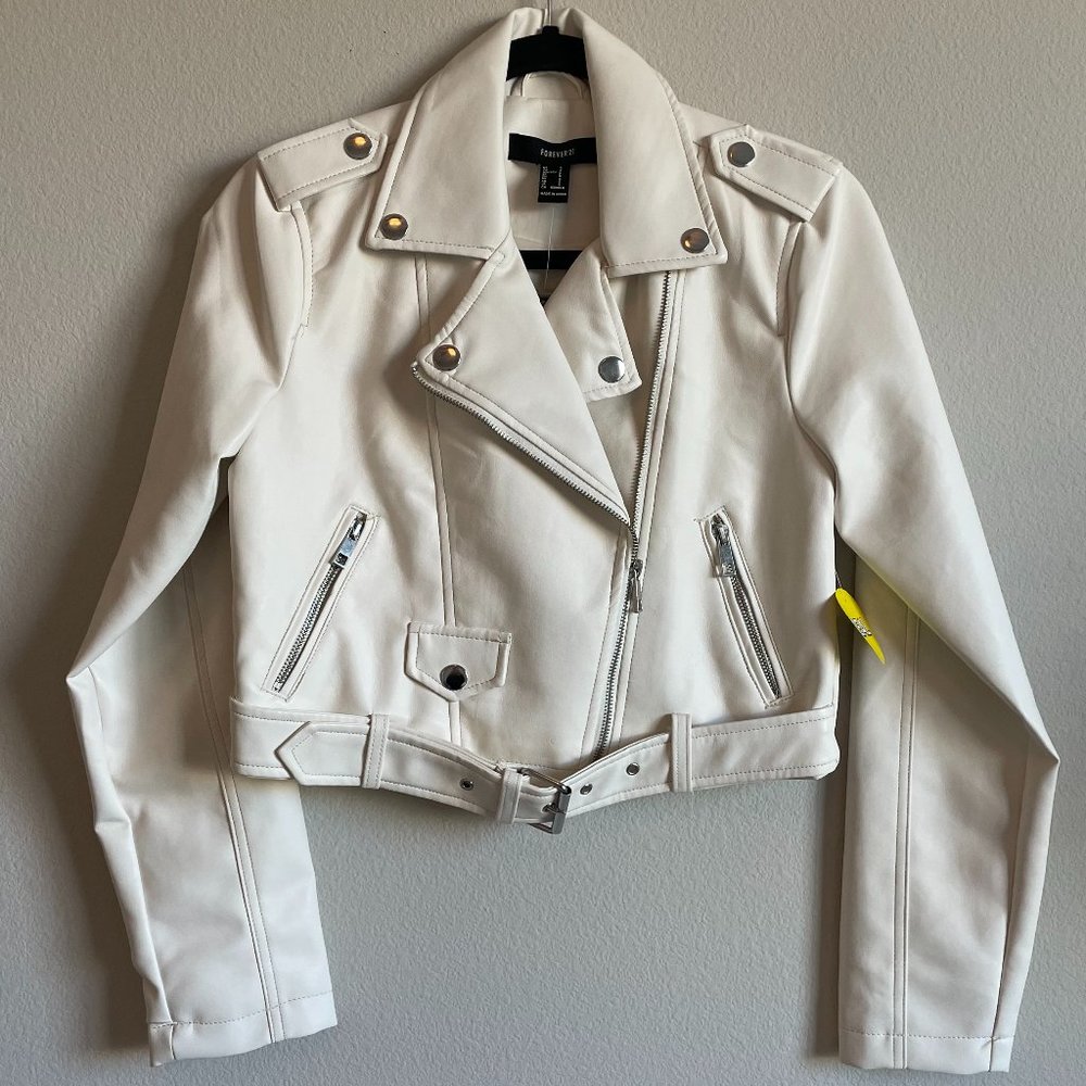 Cream Biker / Motorcycle Jacket